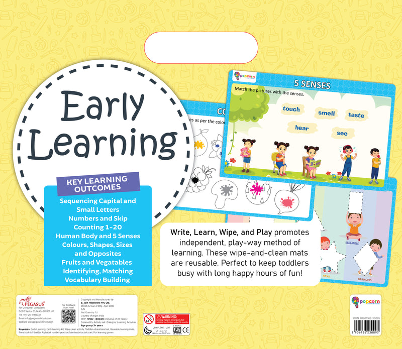Early Learning – Write, Learn, Wipe & Play Activity Mats