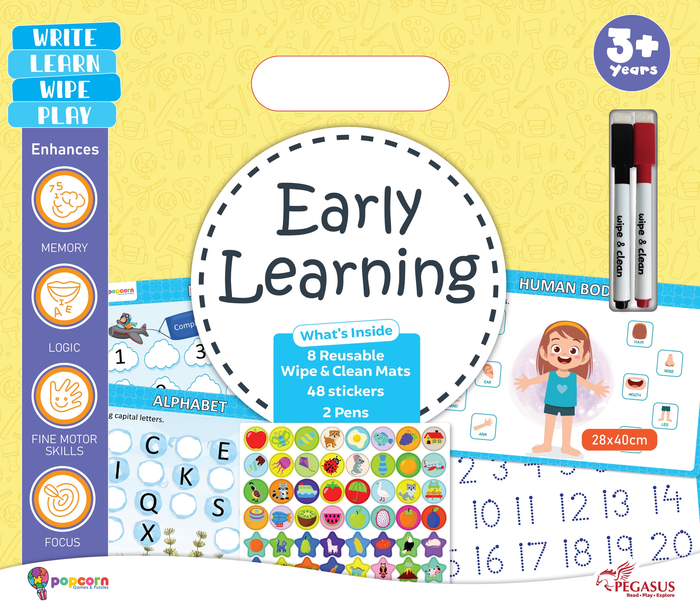 Early Learning – Write, Learn, Wipe & Play Activity Mats — pegasusforkids