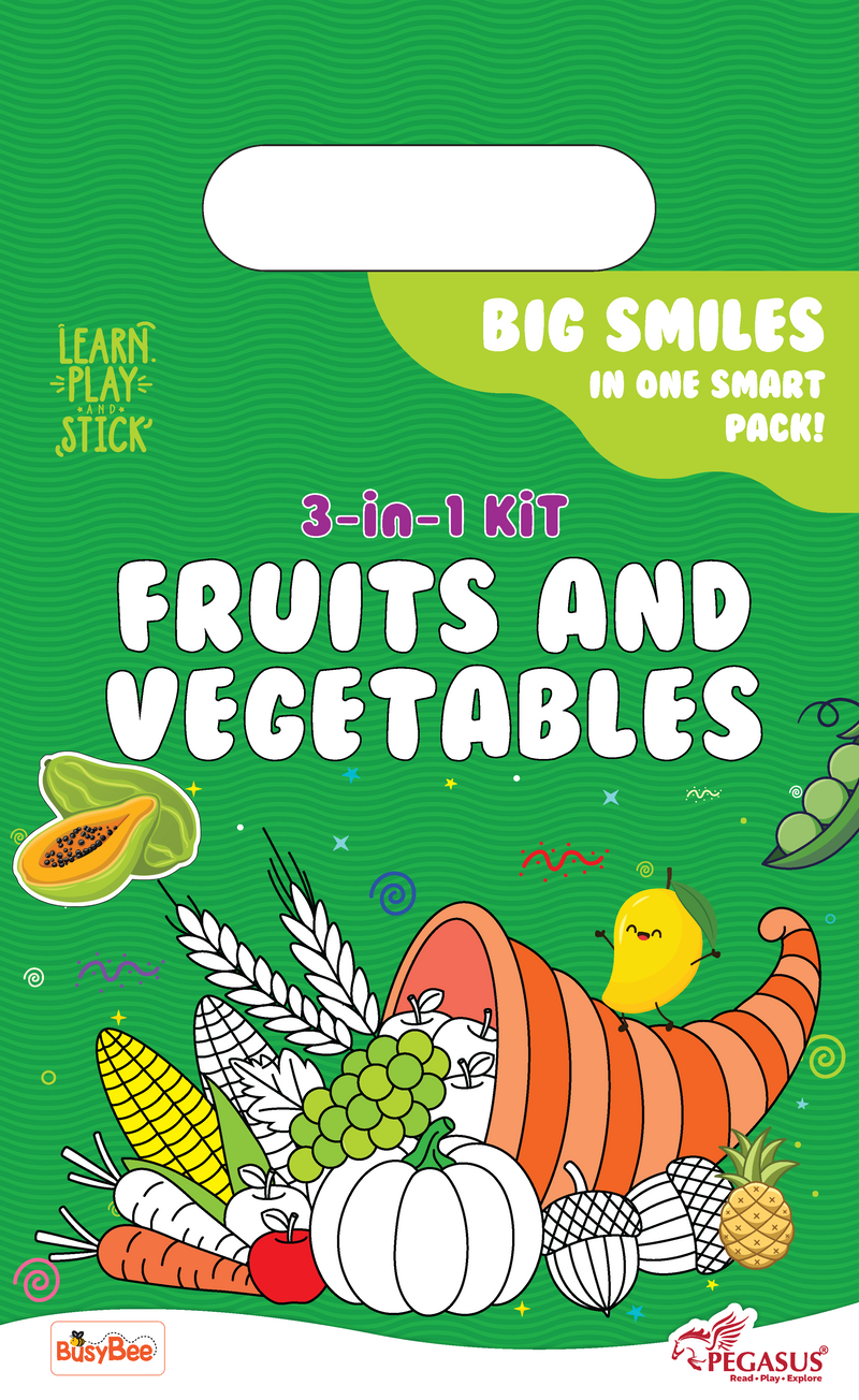 3-in-1 Kit Fruits and Vegetables – Learn, Play, Stick