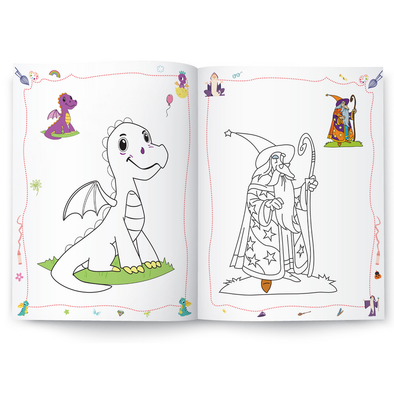 Colouring Books - Dragons, Wizards & Witches