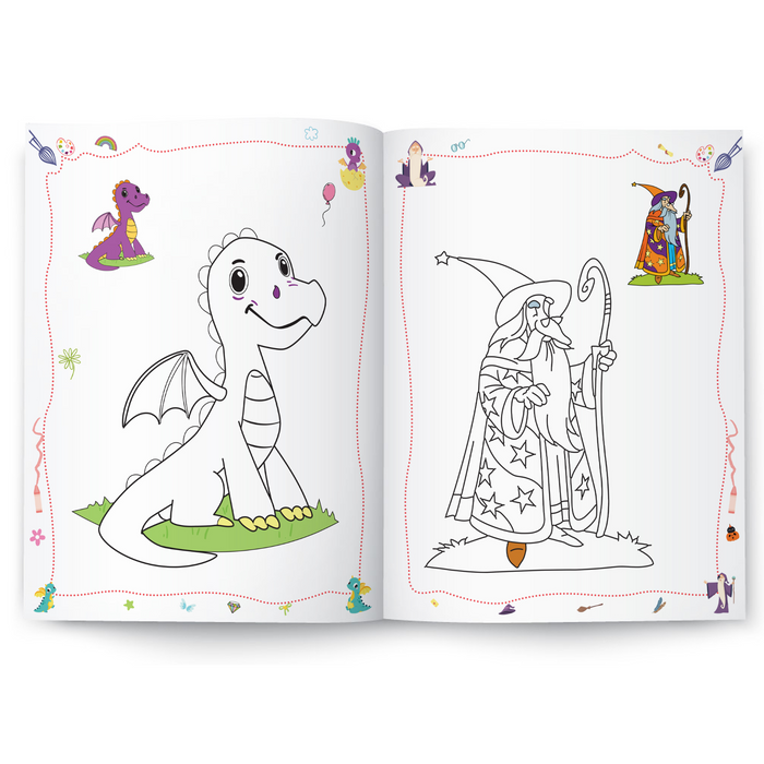 Colouring Books - Dragons, Wizards & Witches