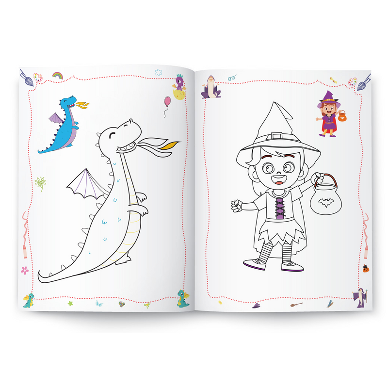 Colouring Books - Dragons, Wizards & Witches