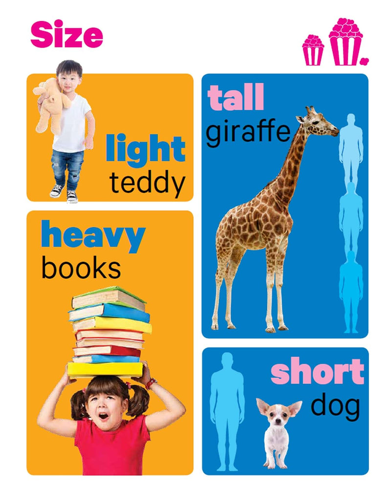 Early Learning Shapes, Sizes & Opposites Board Book for Kids – Picture Learning Book (Age 1+ Years)