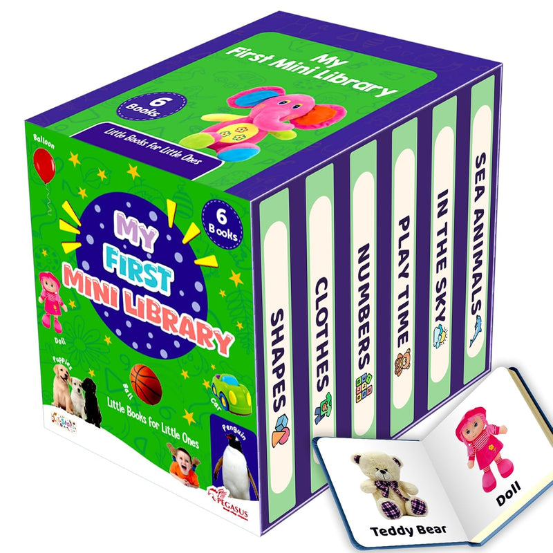 My First Mini Library Box for Babies – Set of 6 Educational & Early Learning  Books (Ages 1+)