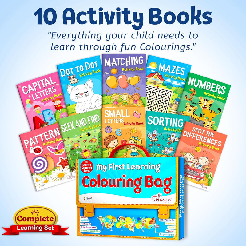 My First Learning Colouring Bag - Set of 10 Colouring Books