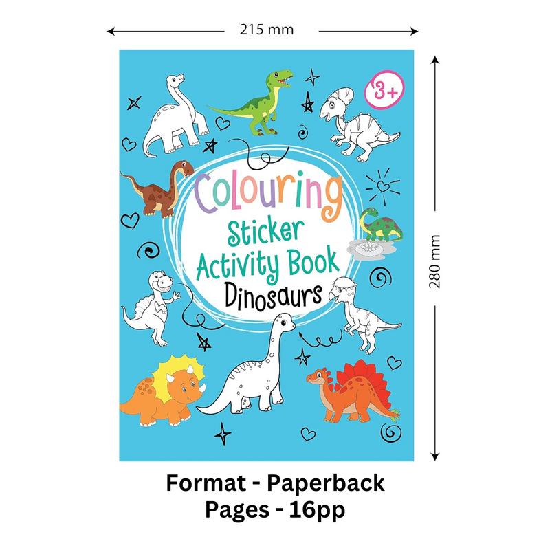 Dinosaurs Neon Colouring Sticker Activity Book