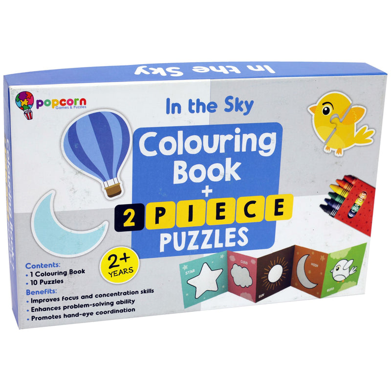 The Sky Colouring Book with 2 Piece Puzzles & Crayons
