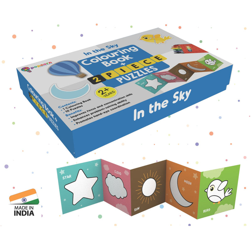 The Sky Colouring Book with 2 Piece Puzzles & Crayons