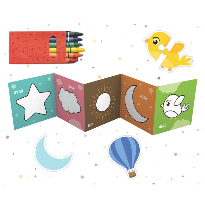 The Sky Colouring Book with 2 Piece Puzzles & Crayons