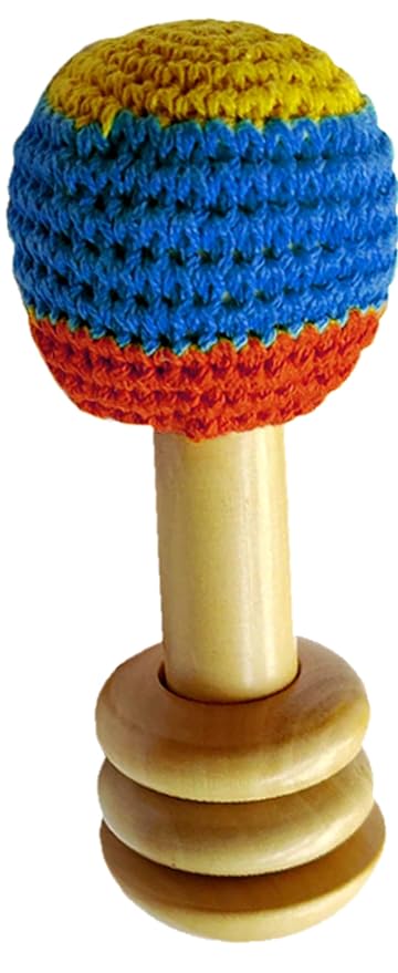 Wooden Rattle Toy for Newborns | Wooden Sensory & Teething Toy | For 0 months