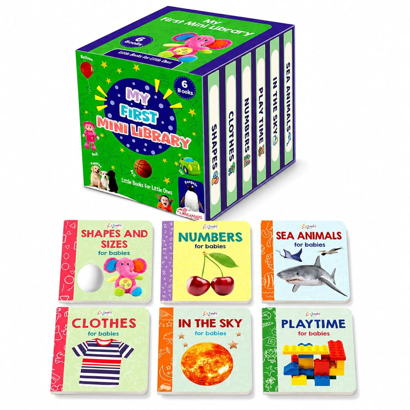 My First Mini Library Box for Babies – Set of 6 Educational & Early Learning  Books (Ages 1+)
