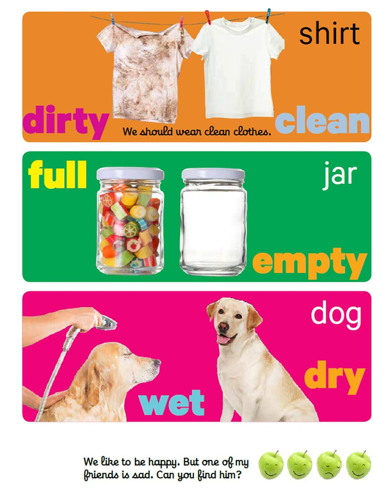 Early Learning Shapes, Sizes & Opposites Board Book for Kids – Picture Learning Book (Age 1+ Years)
