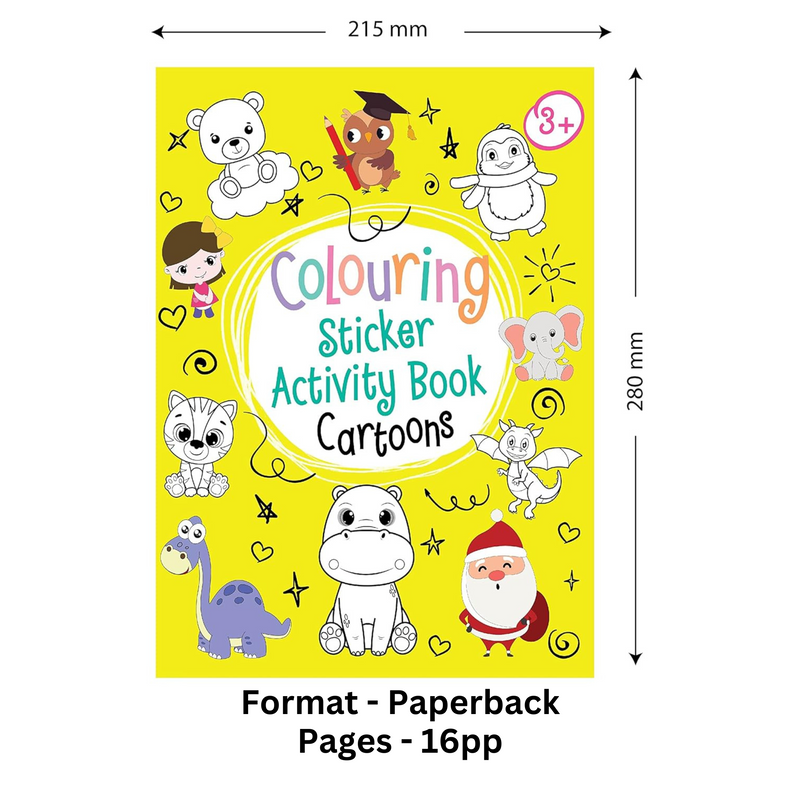Cartoons Neon Colouring Sticker Activity Book