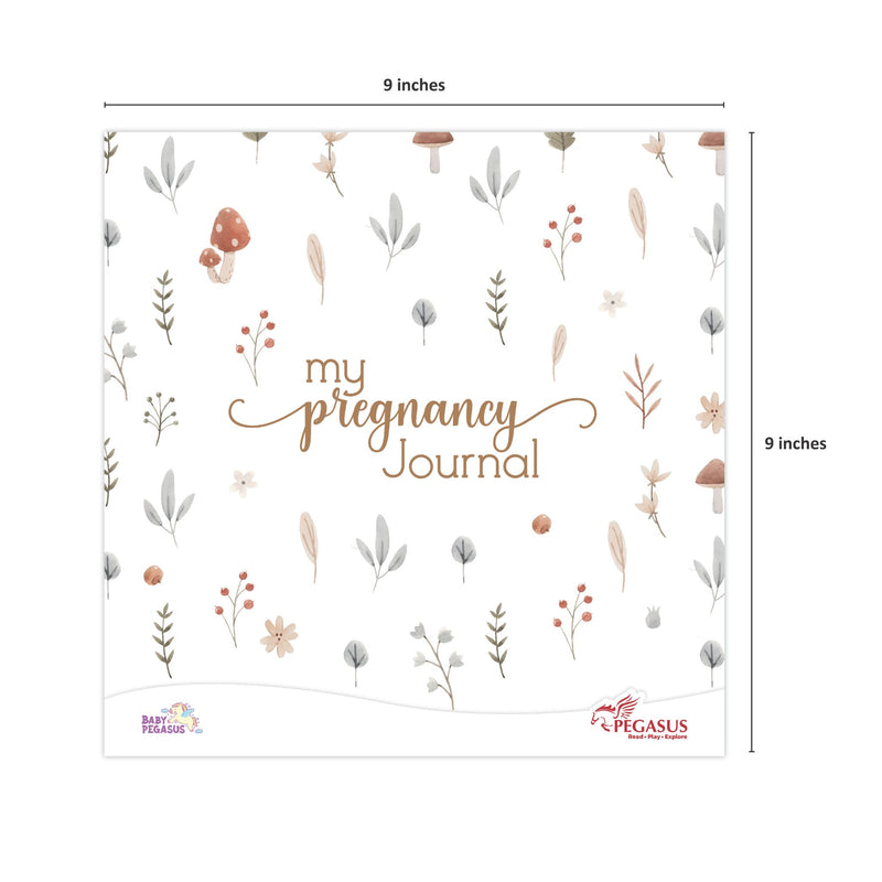 Interior pages of My Pregnancy Record Book showing sections for ultrasound, baby kicks, and trimester milestones