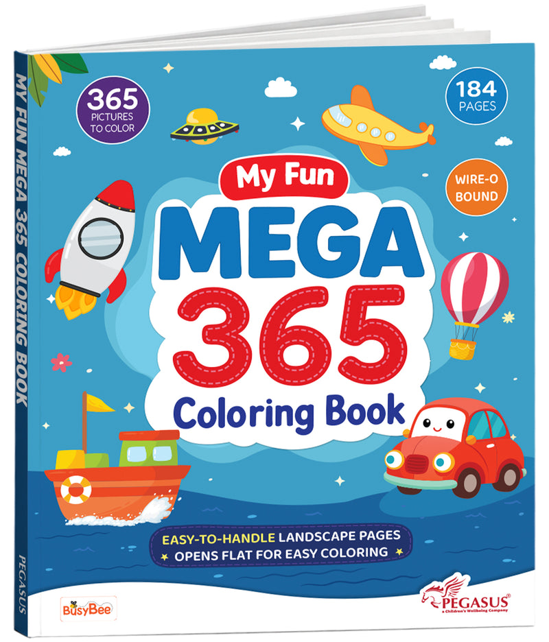 My Fun Mega 365 Coloring Book for Kids – Wire-O Bound Colouring and Early Learning Activity Book (Age 3+ Years)