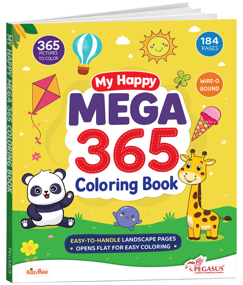 My Happy Mega 365 Coloring Book for Kids – Wire-O Bound Colouring and Early Learning Activity Book (Age 3+ Years)