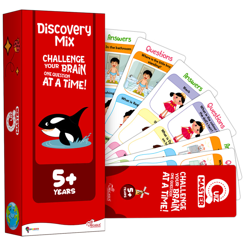 Quiz Master  Discovery Mix for Kids (Age 5+ Years) Quiz Challenge Educational Cards and Brain Teaser Learning Game