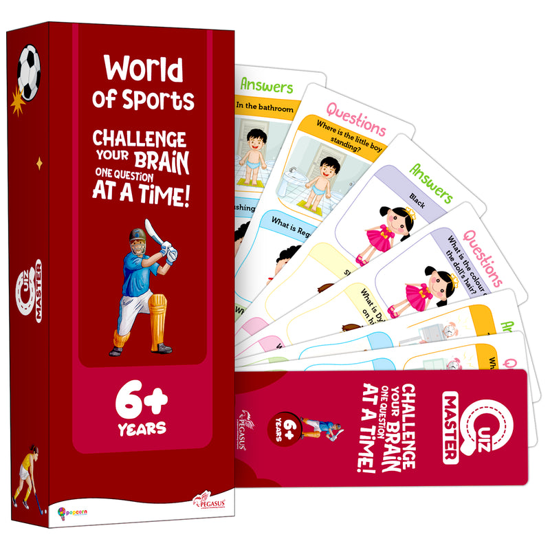 Quiz Master World of Sports for Kids (Age 6+ Years) Quiz Challenge Educational Cards and Brain Teaser Learning Game