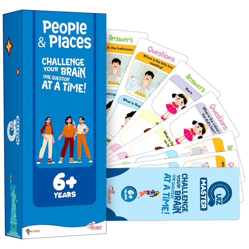 Quiz Master People and Places for Kids (Age 6+ Years) Quiz Challenge Educational Cards and Brain Teaser Learning Game
