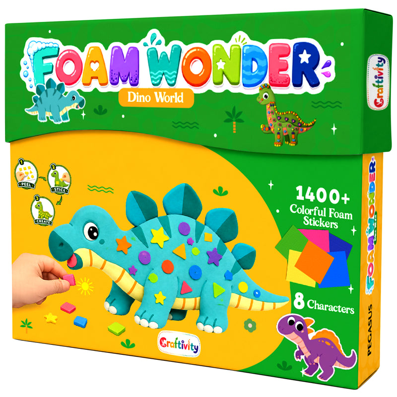 Foam Wonder Dino World Activity Kit for Kids (Age 3+ Years) Creative Learning and Craft Activity for Boys and Girls