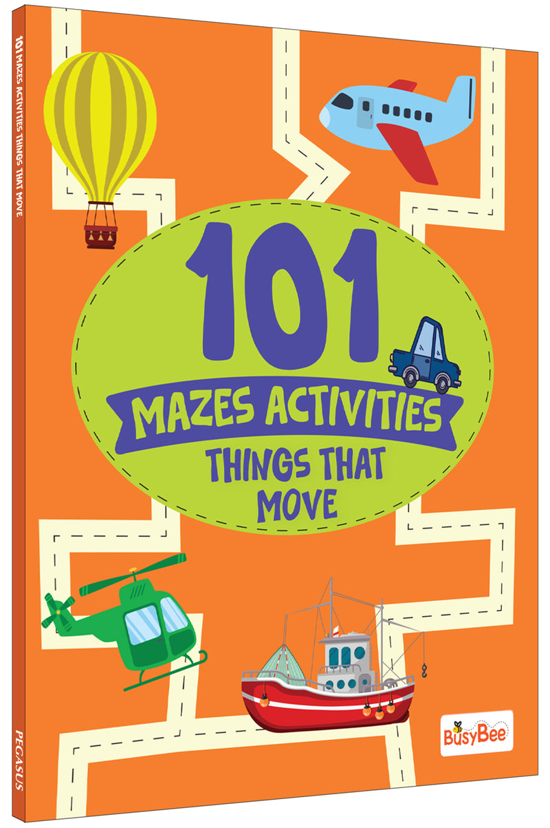 101 Mazes Activities – Things That Move Book for Kids | Vehicle Maze Puzzle & Activity Book | Age 3+