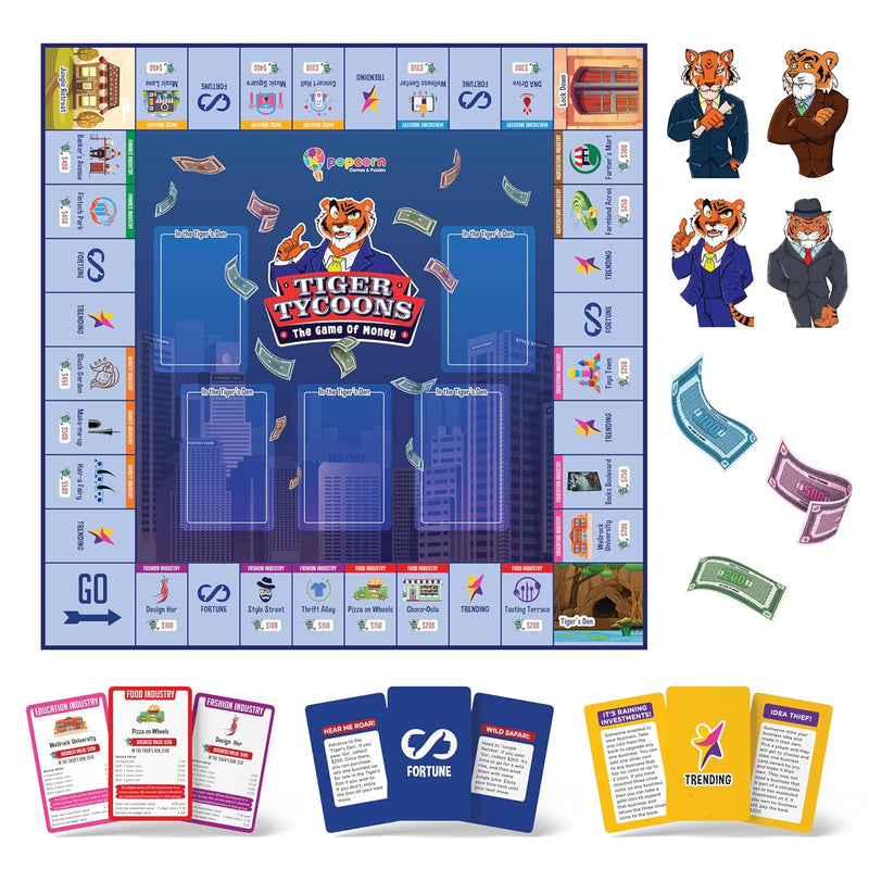 Tiger Tycoons Board Game for Kids | Money & Business Strategy Game | 2–4 Players | Age 8+ Years