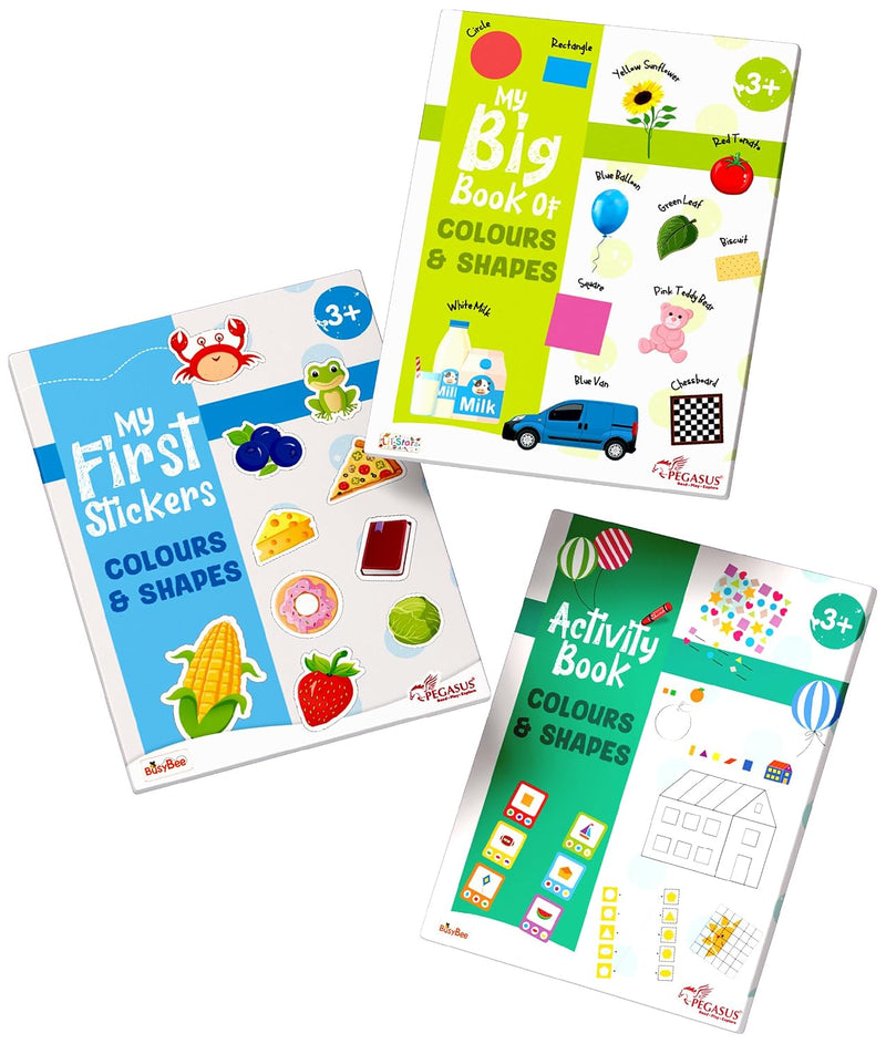 3-in-1 Colours & Shapes Learning Kit for Kids– Early Learning & Preschool Kit Books (Age 3+ Years)