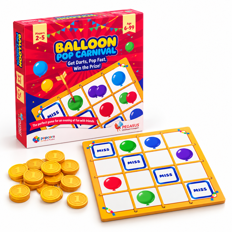 Balloon Pop Carnival Board Game for Kids | Fun Family Party Game for 2–5 Players | Age 6+ Years