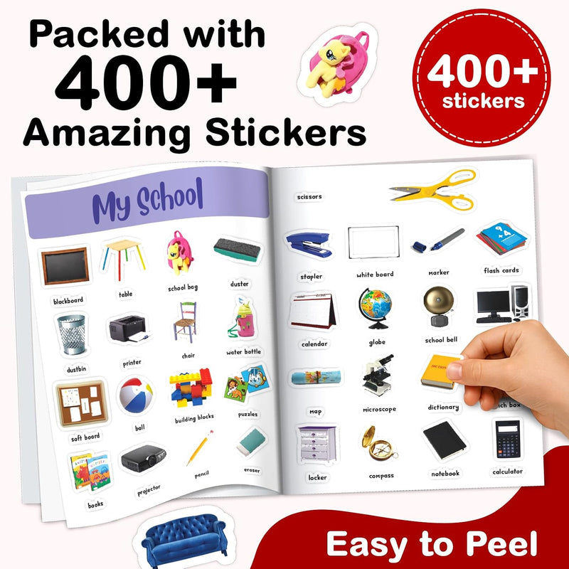 1200+ Ultimate Stickers Books (Set of 3) - Space and Science, Dinosaurs, World Around Us for 3+ Years Kids