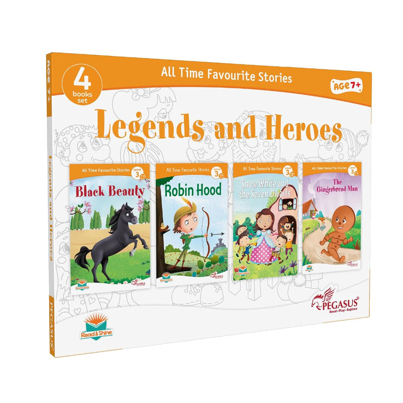 Legends and Heroes Story Book Set for Kids | 4 Classic Fairy Tales & Adventure Stories | ( Age 4+ Years )
