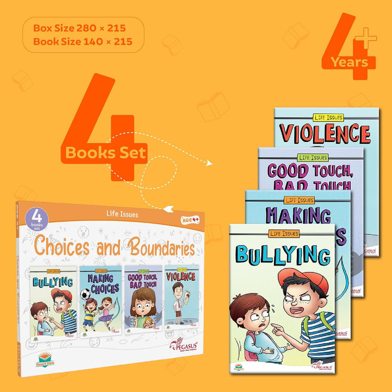 Choices and Boundaries 4-Book Set for Kids | Making Choices, Bullying, Safety & Boundaries | ( Age 4+ years)