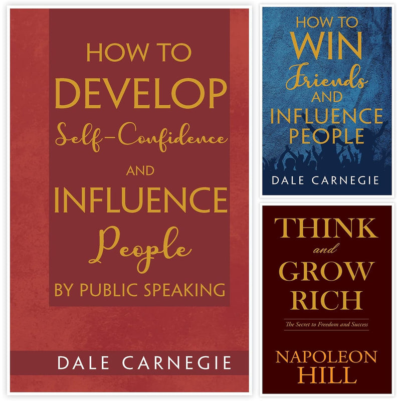 Best Books To Build Self-Confidence, Influence People & Wealth (Set of 3 Books) Perfect Motivational Book Gift Set