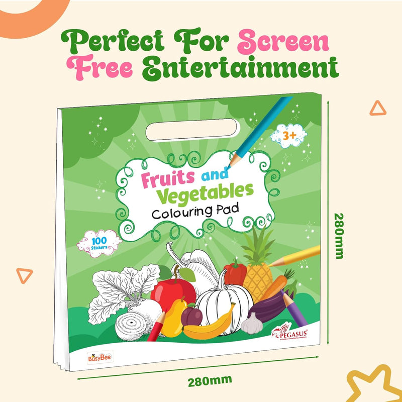 Fruits and Vegetables Colouring Book for Kids | 100 Sticker Activity Book | ( Age 3+ Years)
