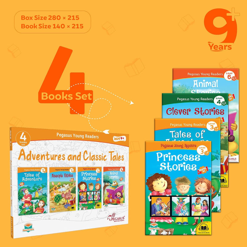 Adventures and Classic Tales 4 Books Set for Kids | Pegasus Young Readers | ( Age 4+ Years )