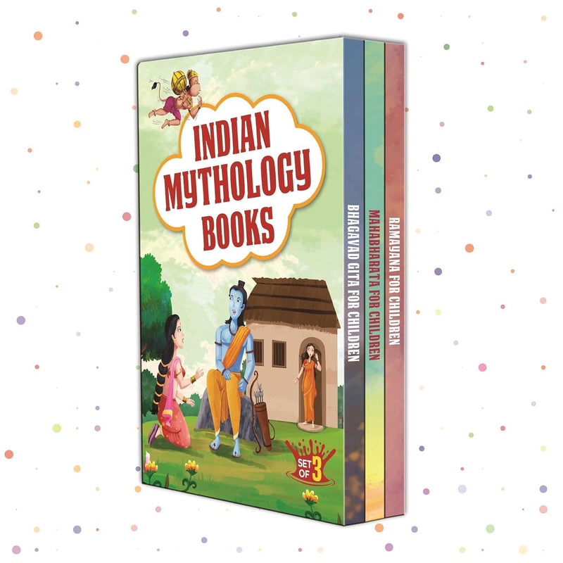 Set of 3 Mythology Story Books for 5+ Years Kids -Ramayana, Bhagavad Gita , Mahabharata (Illustrated)