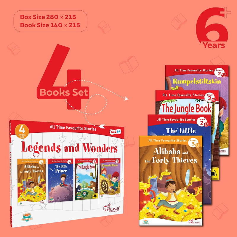 All Time Favorite Stories for Kids | Legends and Wonders 4-Book Set | ( Age 4+ Years )