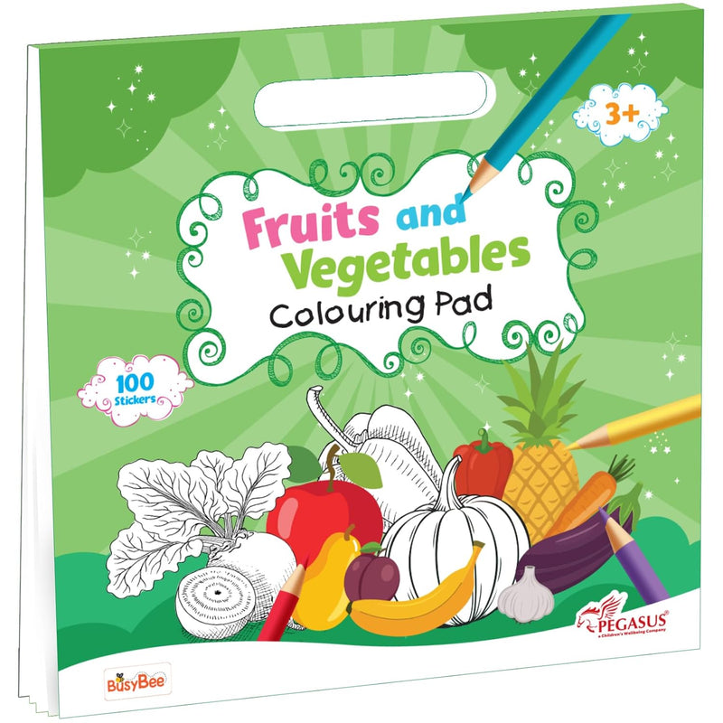 Fruits and Vegetables Colouring Book for Kids | 100 Sticker Activity Book | ( Age 3+ Years)