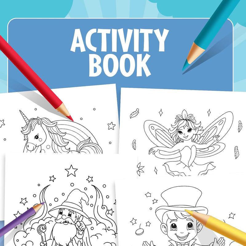 Magical World Colouring Book for Kids | Unicorn, Fairy & Dragon Activity Pad with 100 Stickers | (Age 3+ Years)