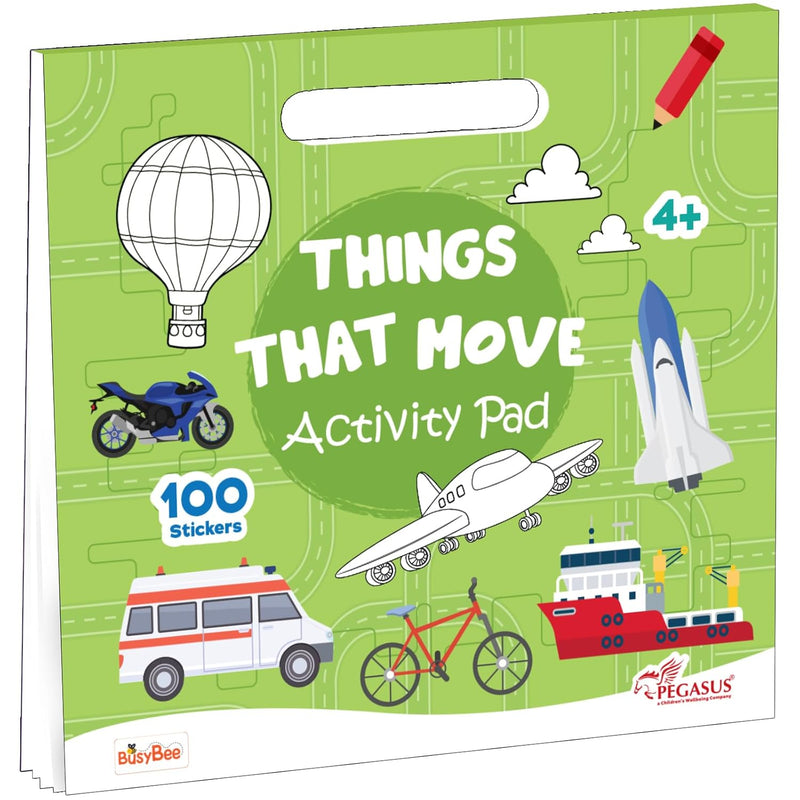 Things That Move Activity Pad | Vehicles and Transportation fun for kids with 100 Stickers | ( Age 4+ Years)