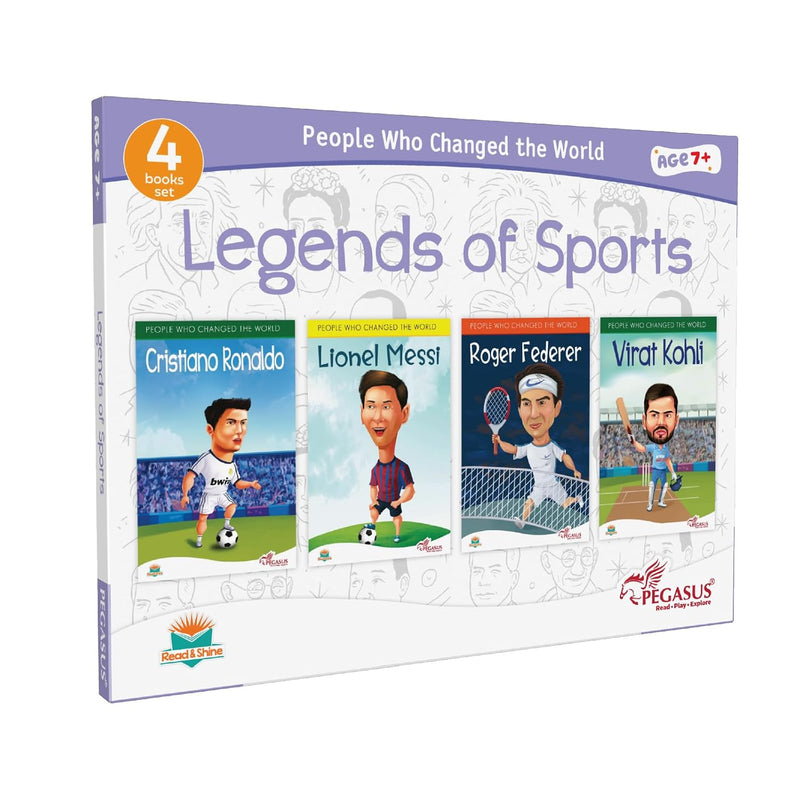 Legends of Sports Book Set for Kids | 4 Books on Football, Tennis & Cricket Stars | ( Age 4+ Years )