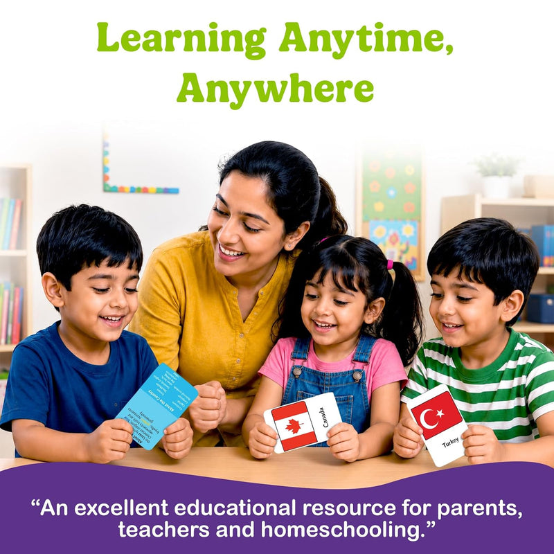 World Flags Flash Cards for Kids | 40 Country Flag Cards | Early Learning and Geography | ( Age 2+ Years)