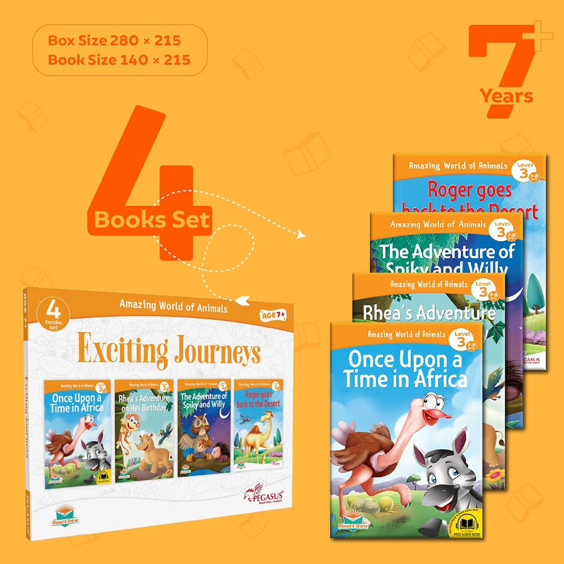 Animal Adventure Books for Kids | Exciting Journeys 4-Book Collection | ( Age 4+ Years )