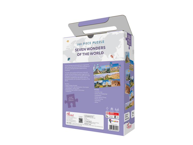 160-Piece Jigsaw Puzzle – 7 Wonders of the World | Fun & Educational Puzzle for Kids