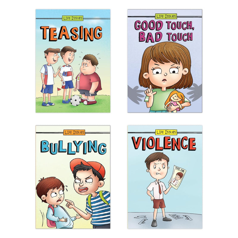 Pegasus Serious Life Issues Books Set of 4-Good Touch Bad touch, Violence, Bullying, Teasing | Age 4+ Years