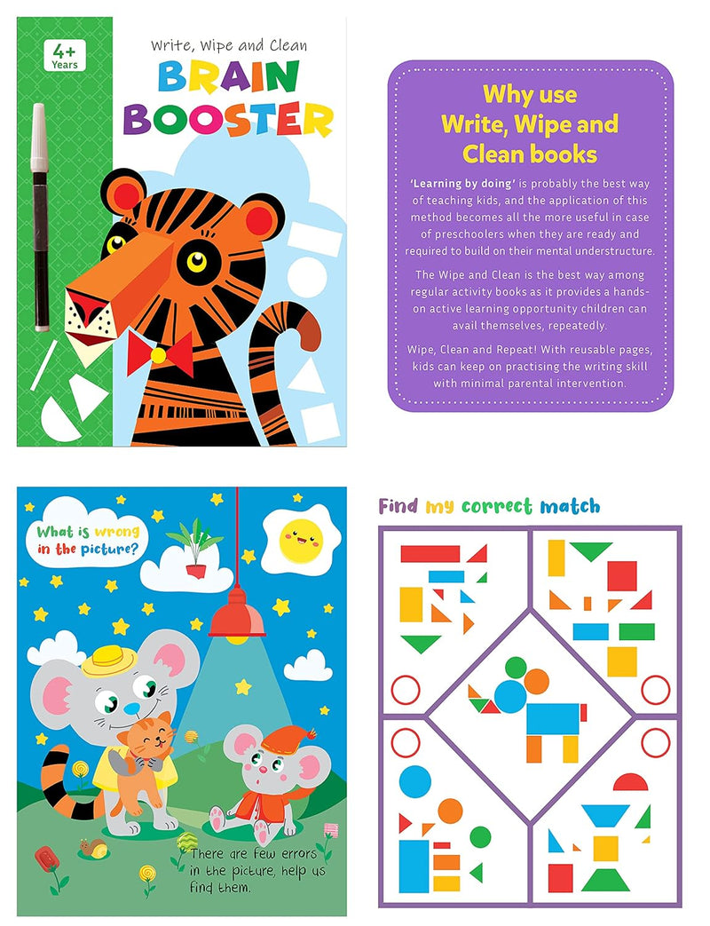 Brain Booster Wipe & Clean Activity Books Set of 4