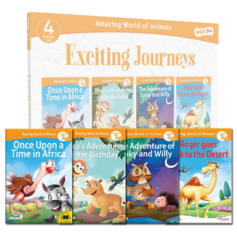 Animal Adventure Books for Kids | Exciting Journeys 4-Book Collection | ( Age 4+ Years )