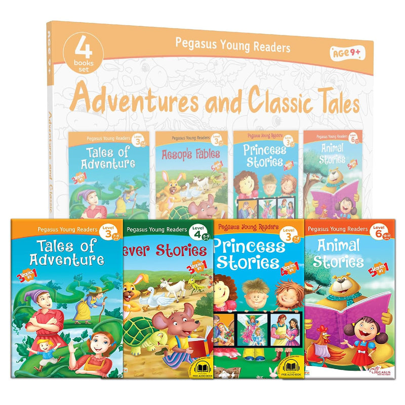 Adventures and Classic Tales 4 Books Set for Kids | Pegasus Young Readers | ( Age 4+ Years )