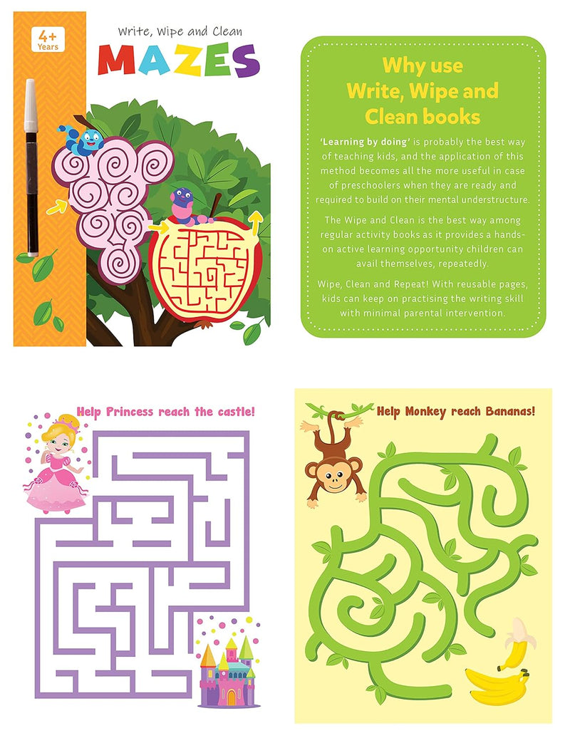 Brain Booster Wipe & Clean Activity Books Set of 4