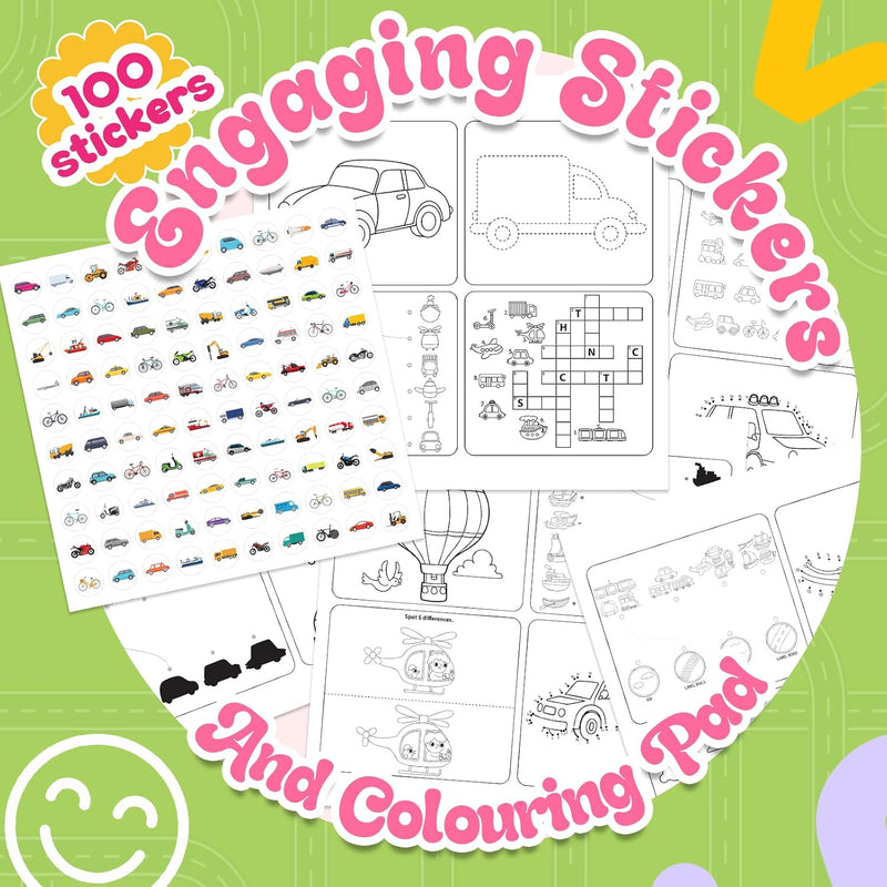 Things That Move Activity Pad | Vehicles and Transportation fun for kids with 100 Stickers | ( Age 4+ Years)