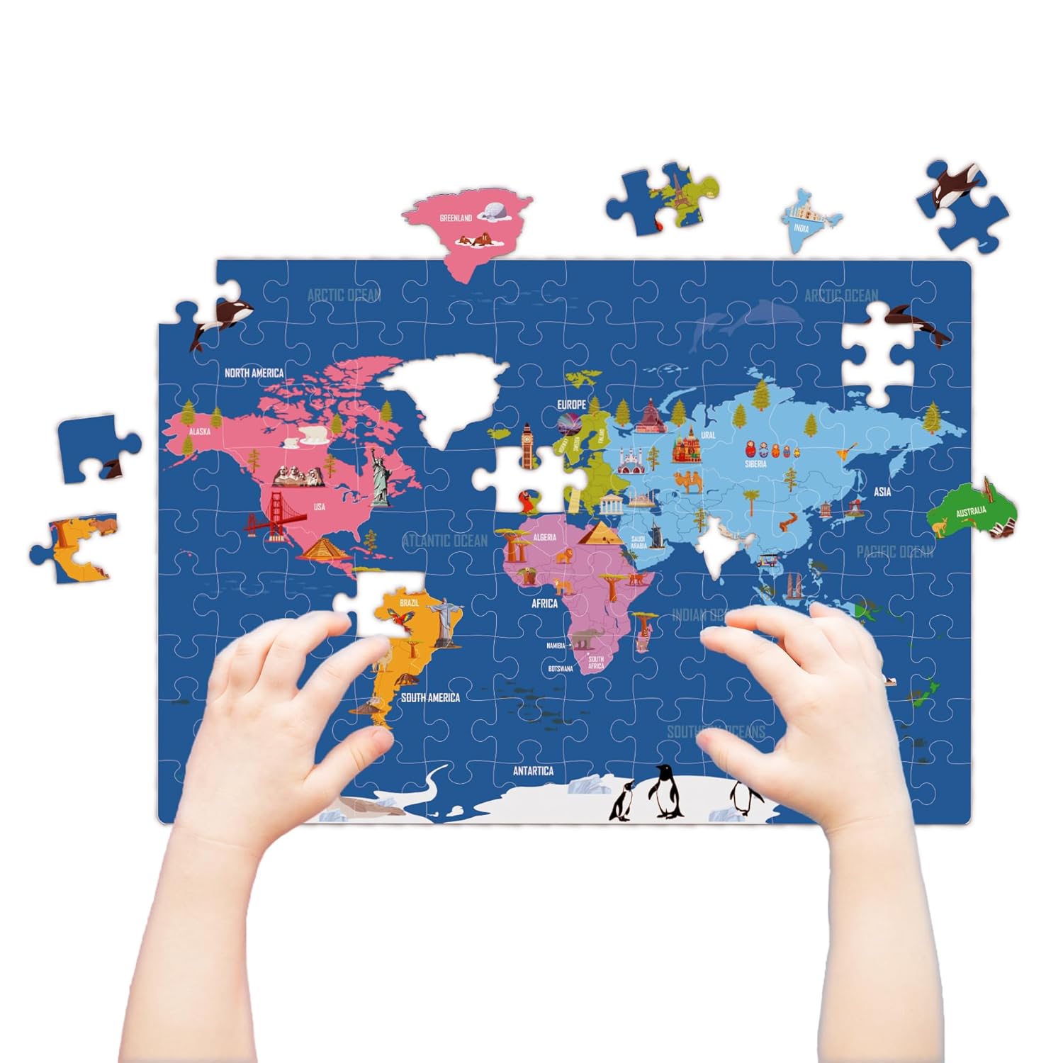 India Map Puzzle & Flash Cards for Kids | 84-Piece Educational Set | Age 6+